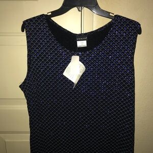 Black and Blue Sequin Tank Top